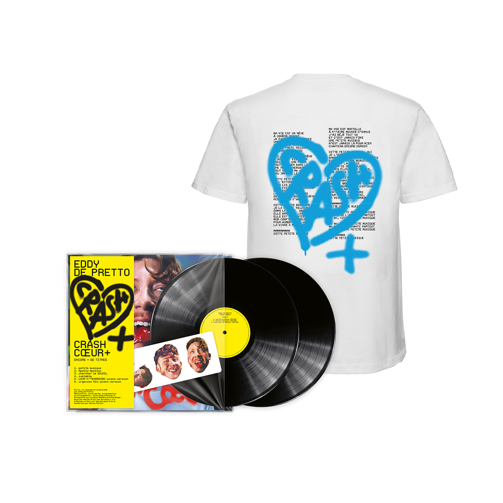 Pack "Crash coeur+" Vinyle dédicacé (réédition) + T-shirt "Petite musique"